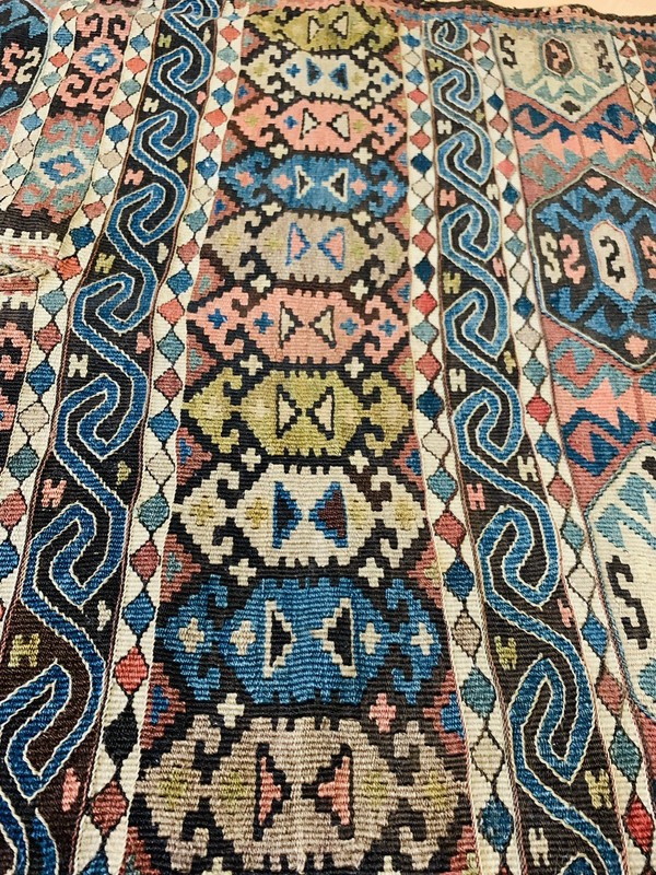 very rare antique caucasian kazak kilim wedding gift size 128x67cm gallery