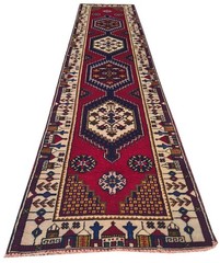 Amazing Hand Knotted Vintage Turkish Wool Area Runner Rug 11 x 3 Ft