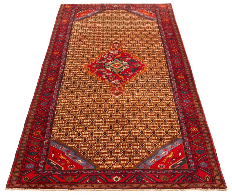 Vintage Hand-Knotted Area Rug 4'11" x 10'8" Traditional Oriental Wool Carpet gallery