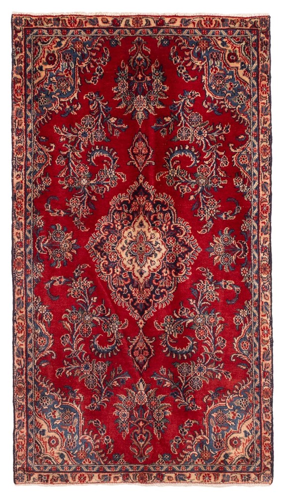 Vintage Hand-Knotted Area Rug 3'2" x 5'11" Traditional Oriental Wool Carpet