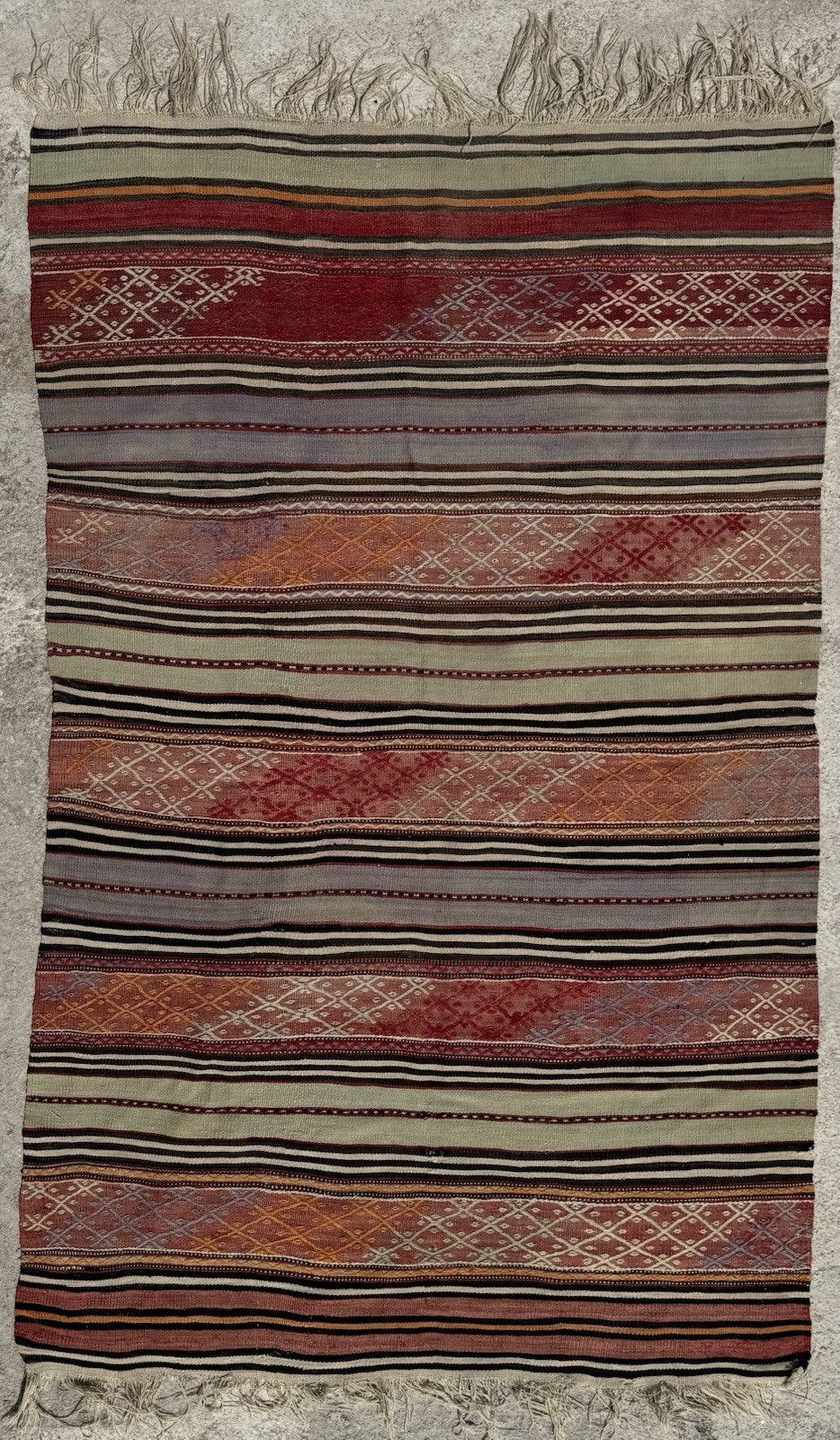 Anatolian Tribal Kilim Rug From Uşak Turkey - 240cm x 132cm gallery
