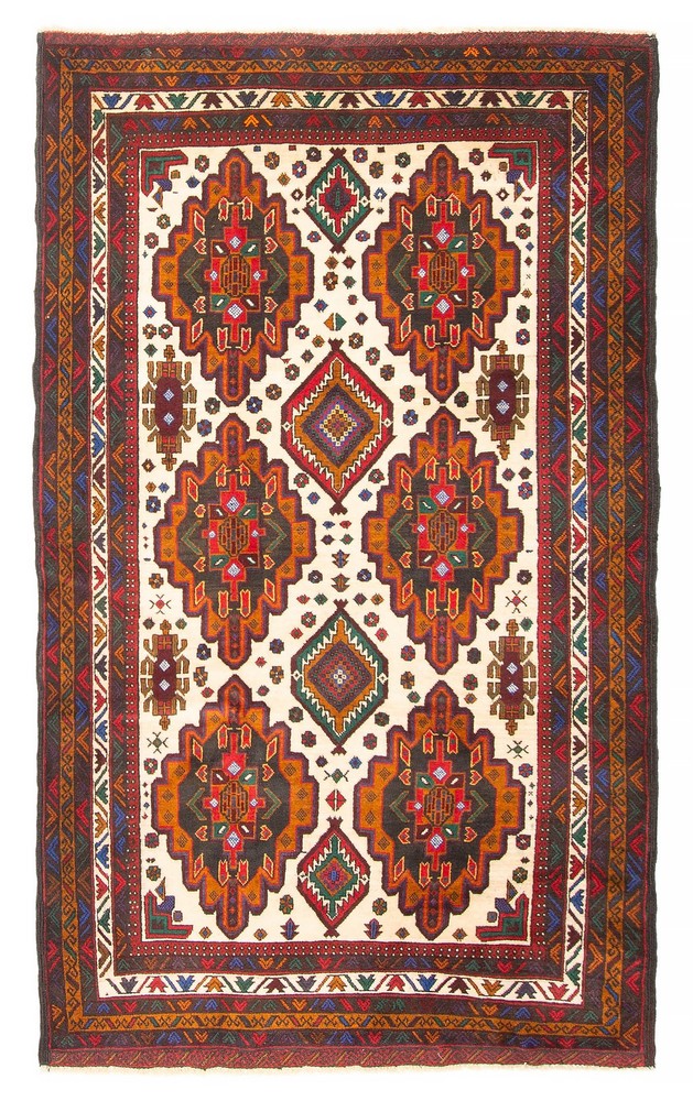 Vintage Hand-Knotted Area Rug 3'11" x 6'9" Traditional Oriental Wool Carpet