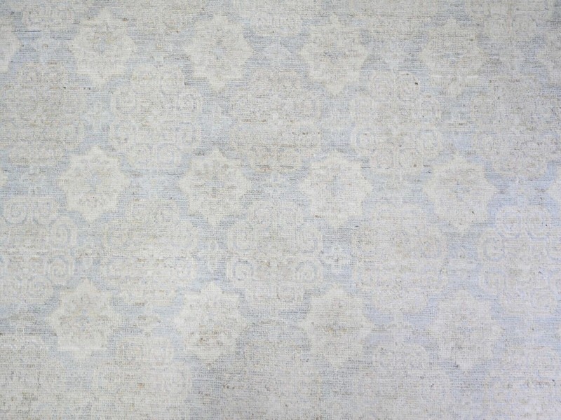 11'9"x14'3" Ice Gray, Wool Hand Knotted, All Over Medallions, Oriental Rug gallery