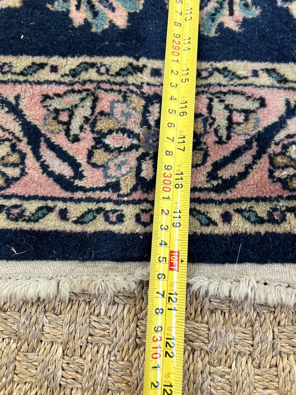 Vintage Hand Knotted Oriental Blue Pink Beige Runner Thick Rug 2.75 X 10 Ft gallery
