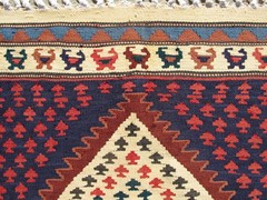 Vintage Senneh Rug – Natural Dyes – 67×96 cm Wool Handwoven Small Kilim Rug