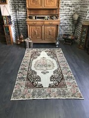 4.5×7.7 Vintage Turkish Oushak Wool Rug