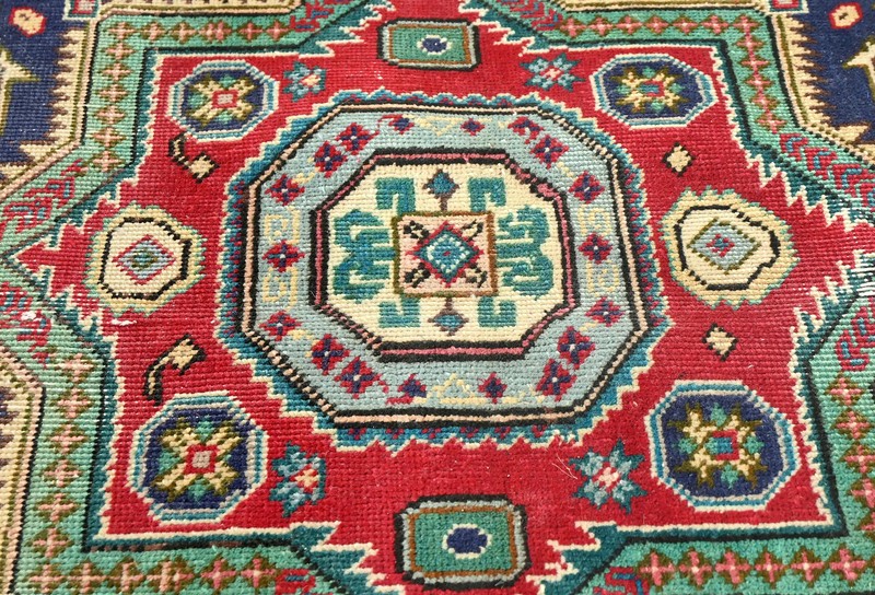 Handmade Semi-Antique Vintage Oriental Rug Geometric Living Room Carpet 9X12 ft gallery