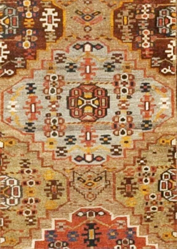 Genuine Hand knotted authentic antique runner rug. 3'4"x 15'10" gallery