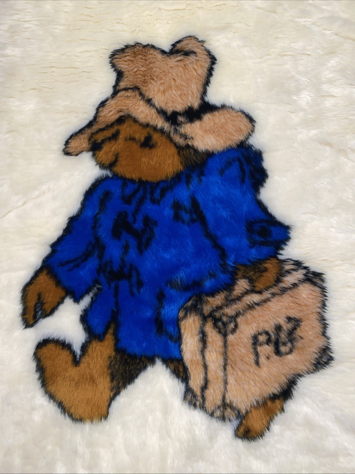 Vintage 1985 PADDINGTON BEAR Fluffy Rug, 36”x27”, Unused, Pristine, VERY RARE gallery