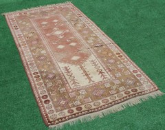 Turkish Rug 43”x79” Vintage Muted Color Oriental Rug Wool Carpet 110x202cm
