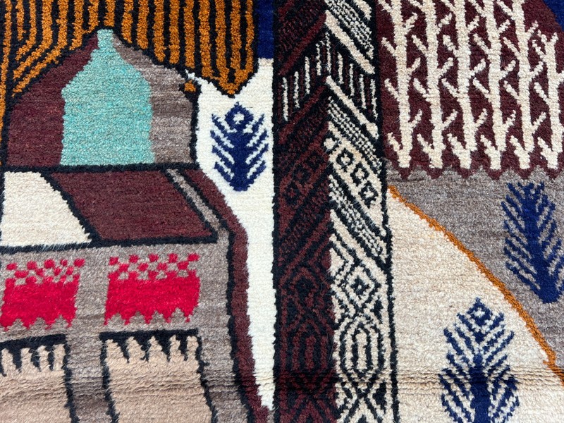 2'6 x 4'6 ft Vintage Afghan Hand Knotted Baluchi Pictorial Rug | Tribal Art Rug gallery