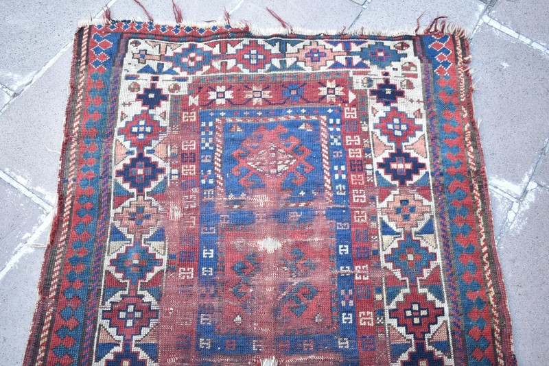 Fabulous Antique Caucasian Rug 43'' x 80'' Collector Item Great Color Kazak Rug gallery