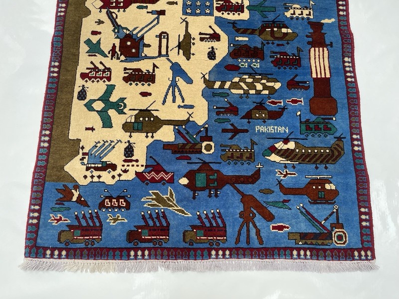 148x105 Cm Afghan War Rug War Rug Beautifully Made Wool Rug Handicrafts #473 gallery