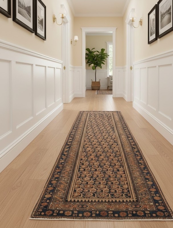 Antique Allover Design Runner Rug Handmade Wool Oriental Hallway Carpet 3X11 ft gallery