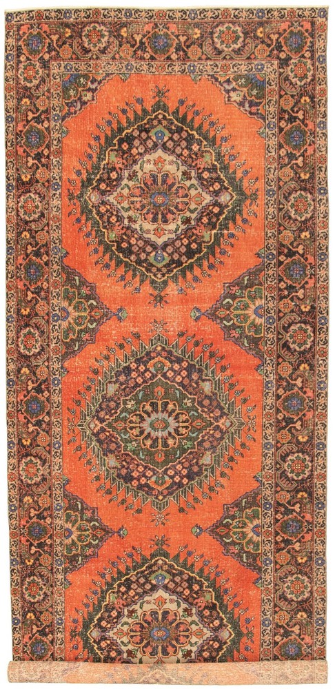 Vintage Hand-Knotted Area Rug 5'0" x 12'9" Traditional Oriental Wool Carpet