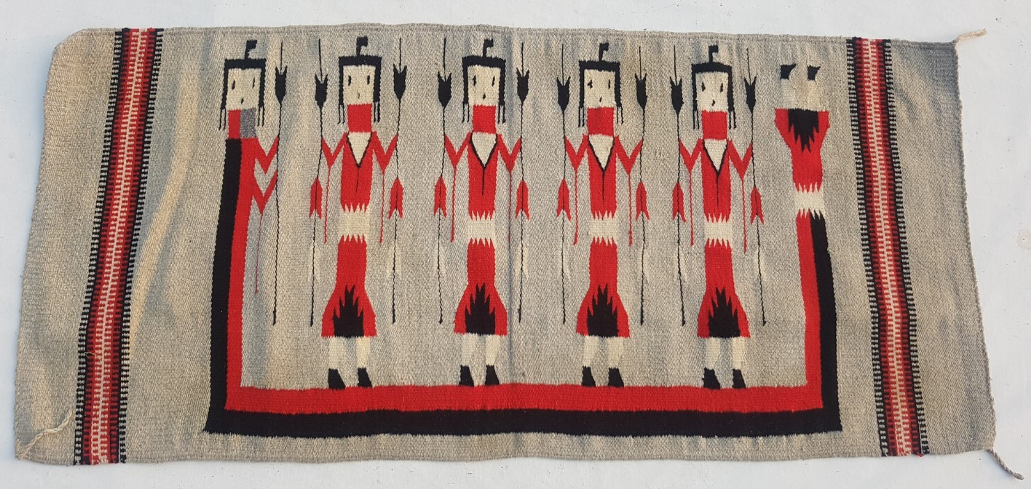 Vintage Traditional Handcrafted Navajo American Rug for Home Décor 160x74 cm gallery