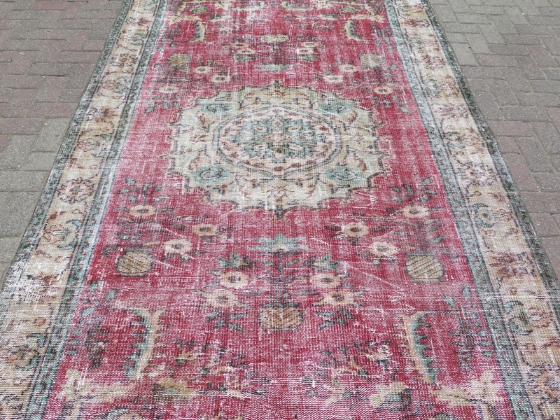 Vintage Rug, Anatolia Carpet, Distressed Rug, Floor Carpet Handmade Rug 68"x111" gallery