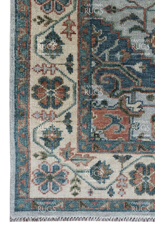 8x10 Light Blue & Ivory Hand made Traditional Living Area Rugs, 8x10ft gallery