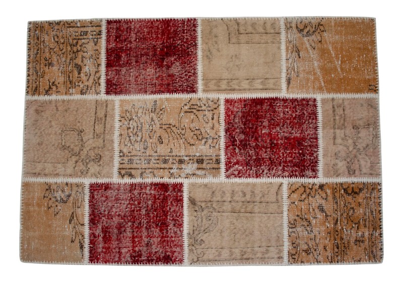 Hand Made Turkish Rug, Colorful Patchwork Rug, Modern Area Rug 4 x 6 ft Approx gallery