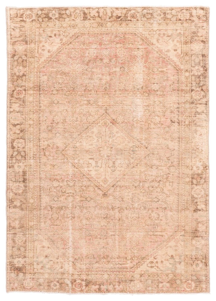 Vintage Traditional Hand-Knotted Area Rug 4'11" x 6'11" Oriental Wool Carpet