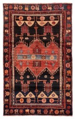 Vintage Hand-Knotted Area Rug 4’7″ x 7’3″ Traditional Oriental Wool Carpet