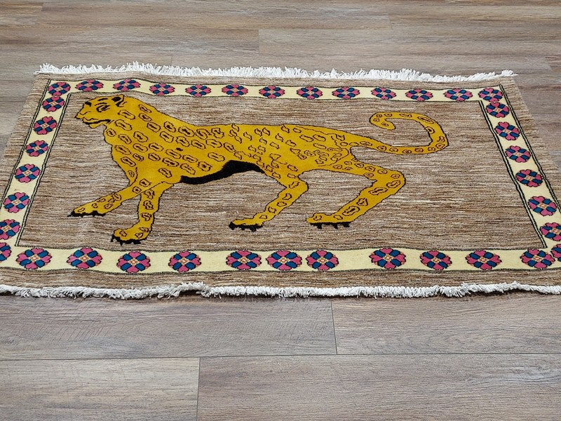 Anatolian Hunting(Lion)Turkish Rug , Turkish Lion Hunting Anatolian Rug 3x5 Ft gallery