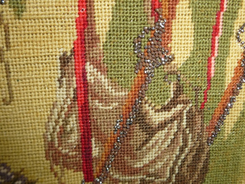 Large Hand-Embroidered Picture in Frame Dated 1843 NK-6963 gallery
