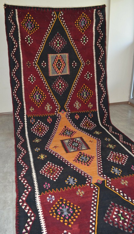 5x19 Ft Rug Turkish FlatWeave Extra Long LARGE Runner Rug HOME Decor 61" x 232" gallery