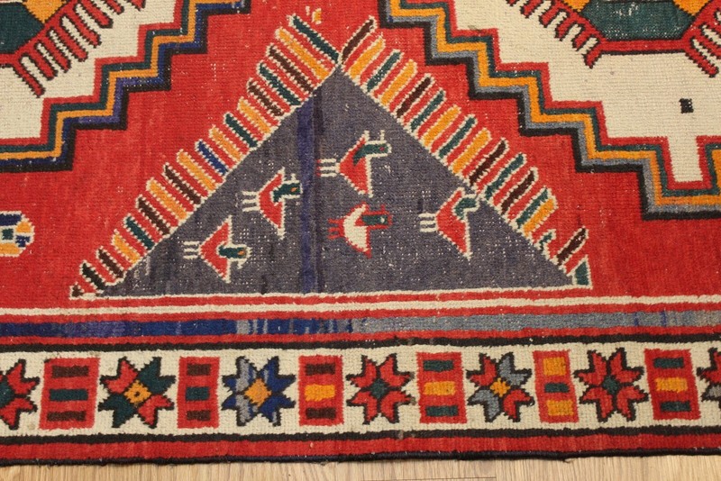 10X5 FT. HANDMADE SHERAZ Traditional Kazak Design knotted red and blue colour. gallery