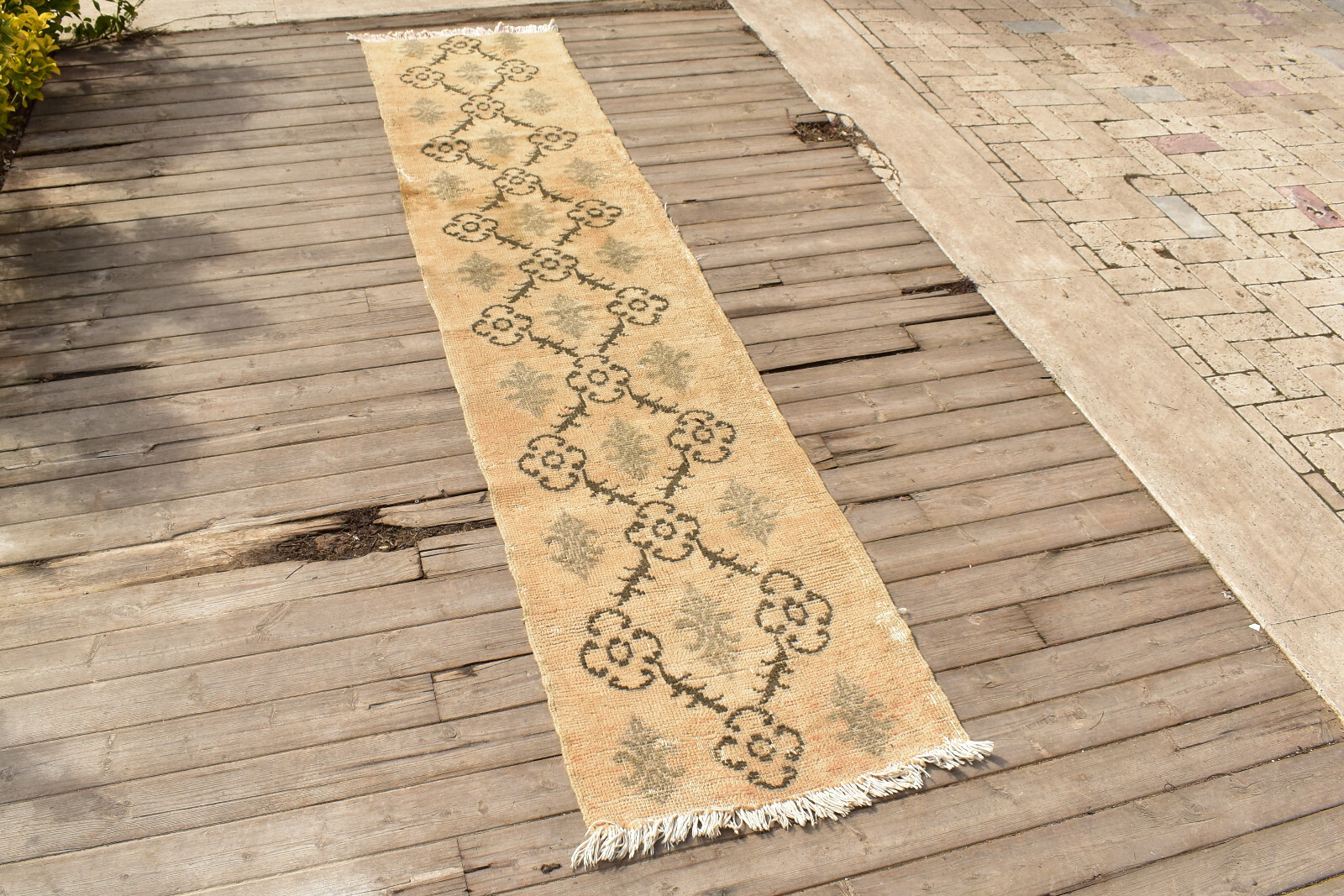 Turkish Rug 1x8 Oriental Runner Vintage Wool Hallway Stairs Carpet 57x257cm gallery