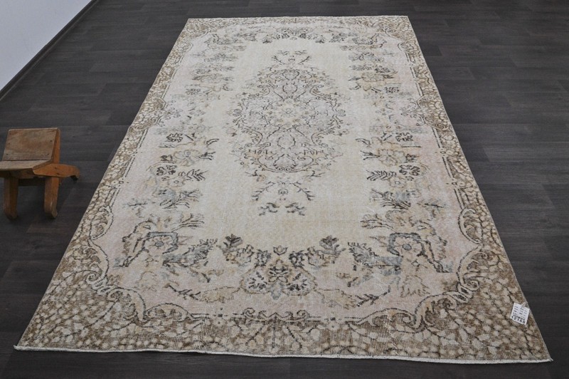 Oushak Turkish Vintage Rug 6x9 Kilim Rug Anatolian Handmade Boho Decor BEIGE gallery