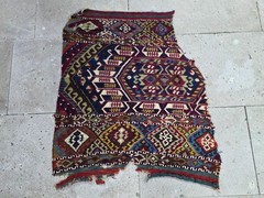 Antique Malatya Rug, Anatolian Tribal Textile, Turkish Woven Fragment