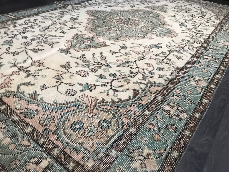Large Vintage Rug, 5.8x9 ft Hand Knotted Area Rugs, Wool Carpet, Rug For Bedroom gallery