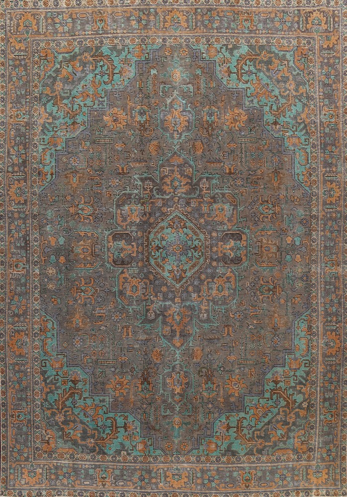 Over-Dyed Handmade Wool Tebriz Area Rug 10x12 Traditional Handmade Carpet