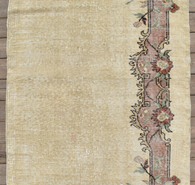 Turkish Rug 31''x62'' Oushak Light Muted Color Primitive 2x5 Rug Carpet 81x158cm gallery