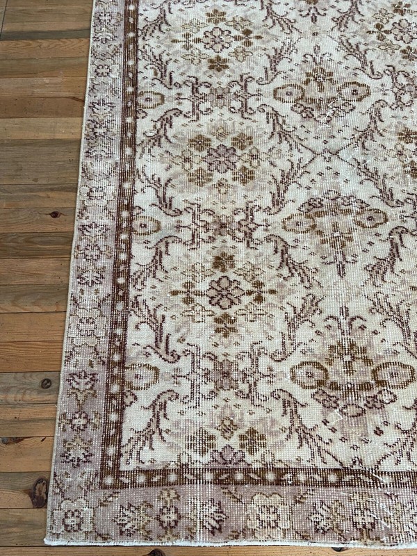 Beige Rug, 3.4x6.3 ft, Vintage Carpet, Muted Rug, Handmade Wool Rug, Turkish Rug gallery