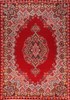 Red Floral Kirman Traditional Area Rug 9x13 Vintage Handmade Living Room Carpet gallery