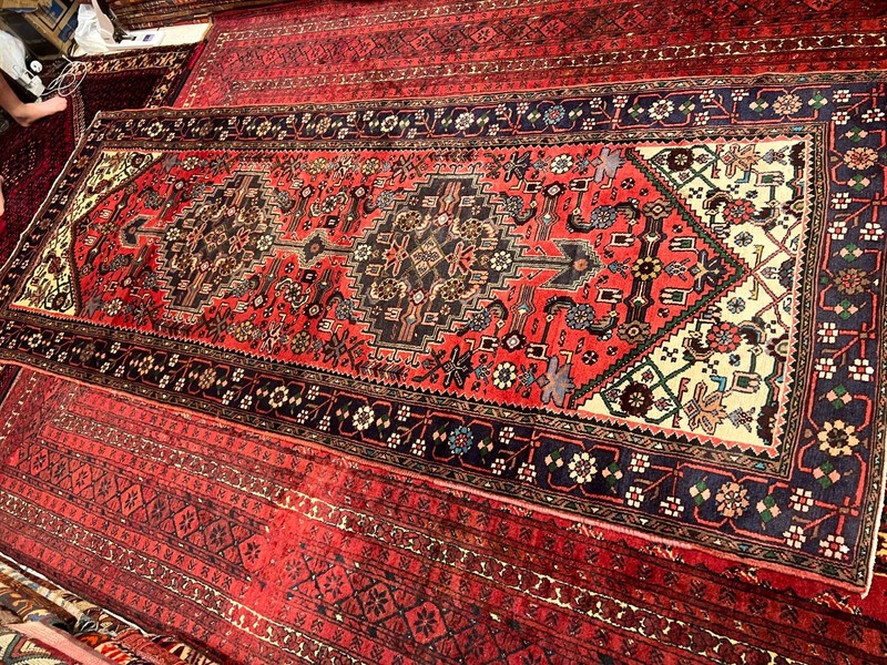100 X 285 cm COLLECTORS' ITEM Antique Natural Vegetable Kazak Caucasian Runner gallery