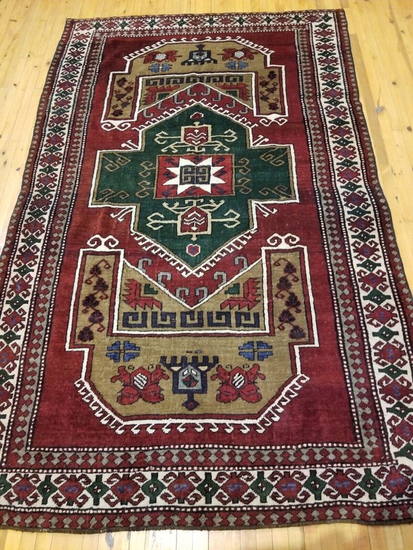Antique Cr1900-1939's Wool Pile Natural Color Nagorno-Karabahk Area Rug 6x9ft gallery