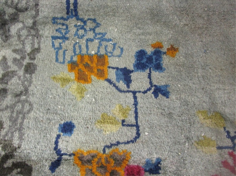 Ornate & Gorgeous 3' 1" x 4' 10" Gray & Blue Chinese Art Deco Rug, circa 1920 gallery