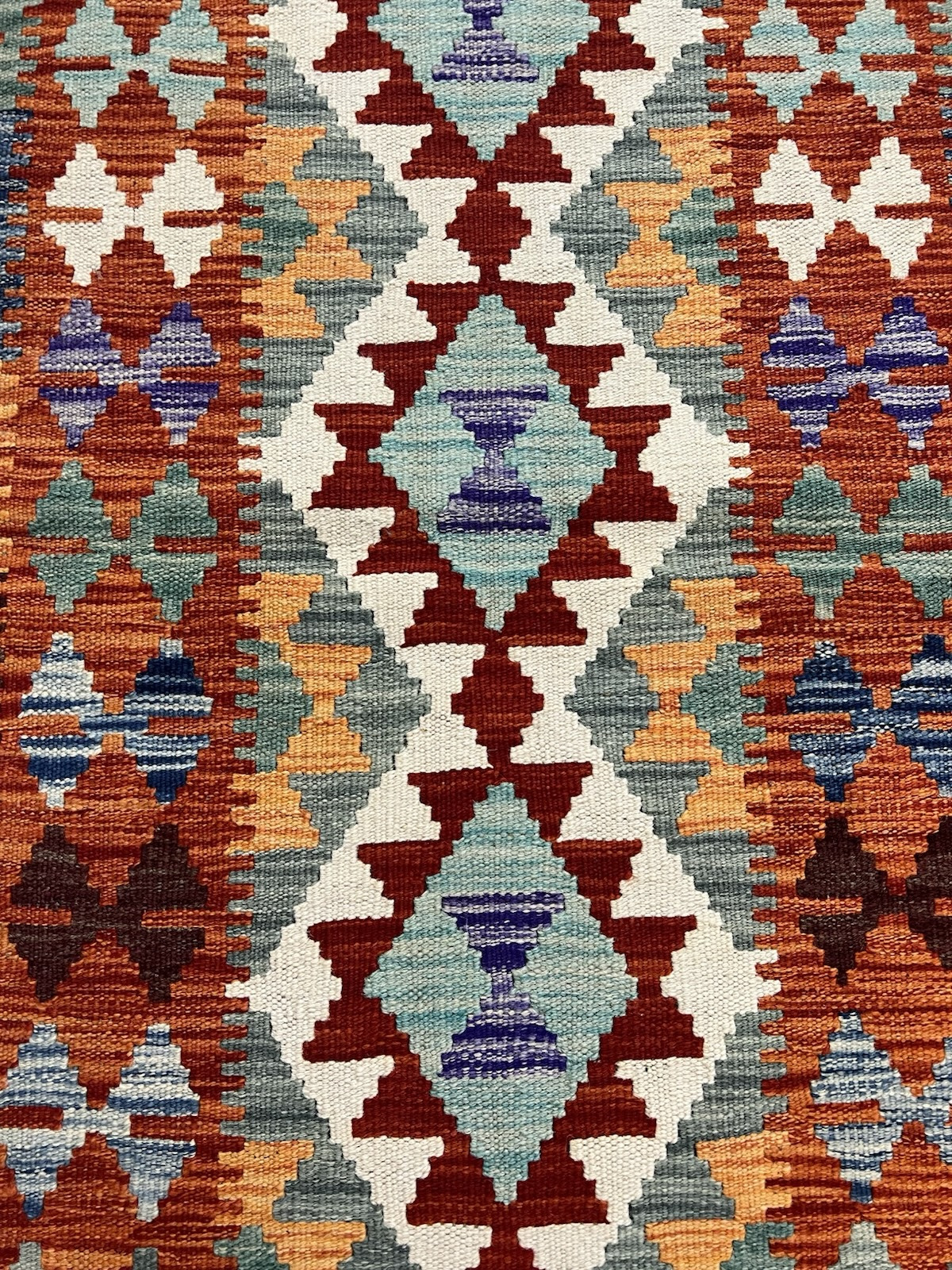 Handmade Kilim Runner wool natural colours Afghan Traditional 201cmx72cm gallery