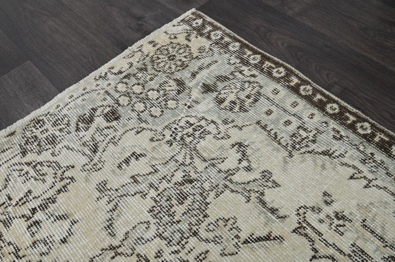 Oushak Turkish Vintage Rug 4x7 Kilim Rug Anatolian Handmade Boho Decor BEIGE gallery