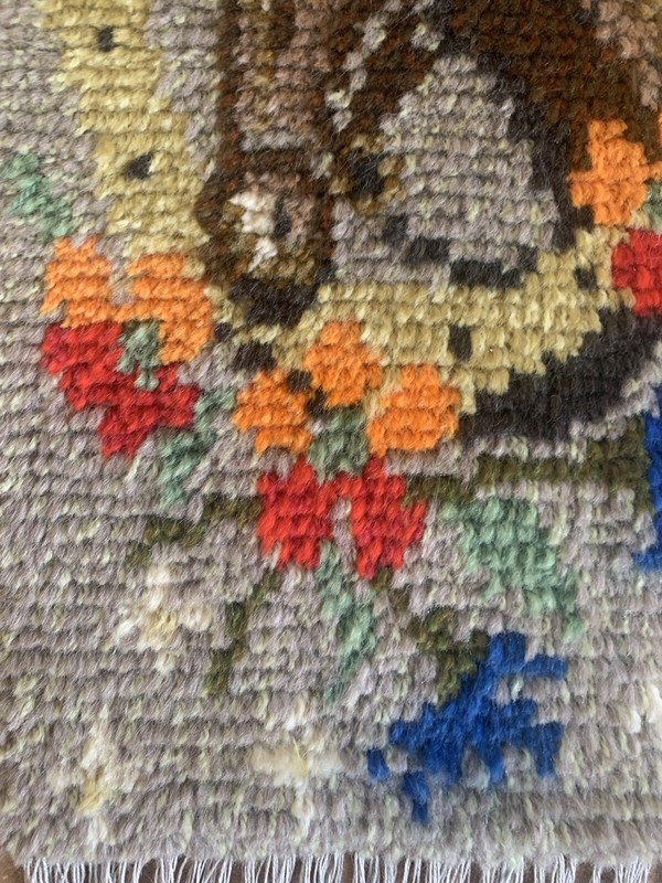 Vintage Scandinavian Swedish Wool Rya Weaving Rug Wall decor Carpet 1960s gallery