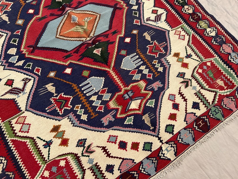 5 X 4 ft Stunning Vintage Super Fine Quality Senneh Knots Floral Oriental Kilim gallery