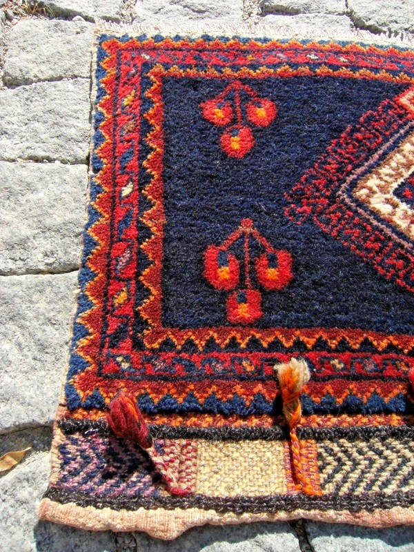 Fabulous Antique Rug Rare Awesome Design Caucasian Collectors Item Bag Face Rug gallery