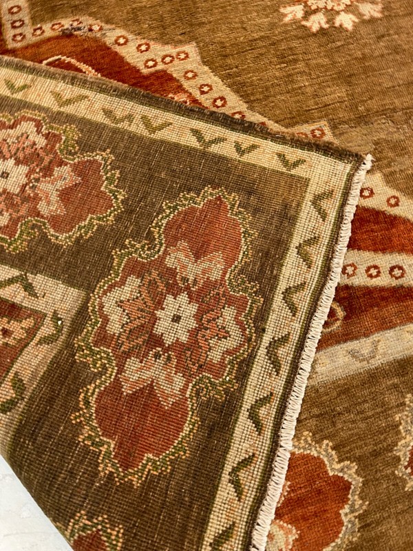 Antique Oriental Hand-Knotted Wool Area Rug Turkish Oushak Red/Ivory 8'5" x 11'7 gallery