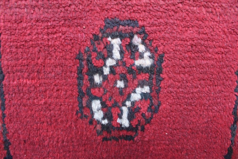 Vintage Hand Made Traditional Rug Oriental Wool Red Small Rug 72x52cm gallery