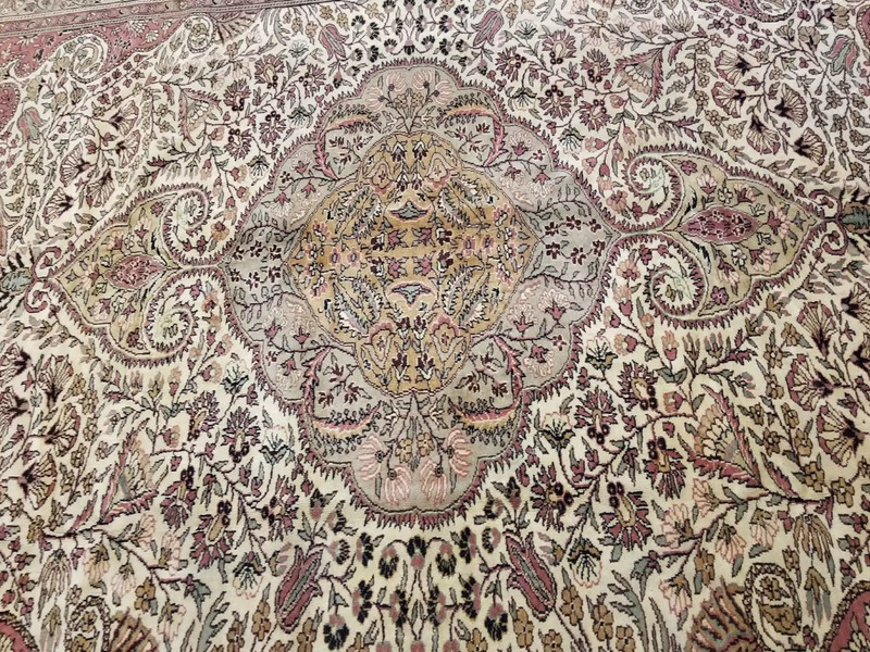 Beautiful Cr1920-1939s Antique Wool Pile Multi-Color Hereke Rug 7’x 9’8” gallery