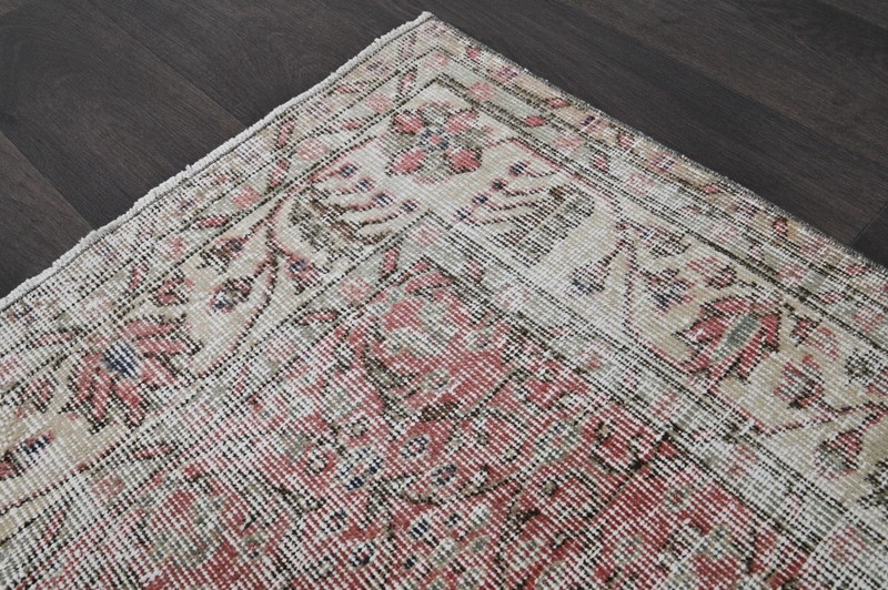 Oushak Turkish Vintage Rug 5x9 Kilim Rug Anatolian Handmade Boho Decor PINK gallery