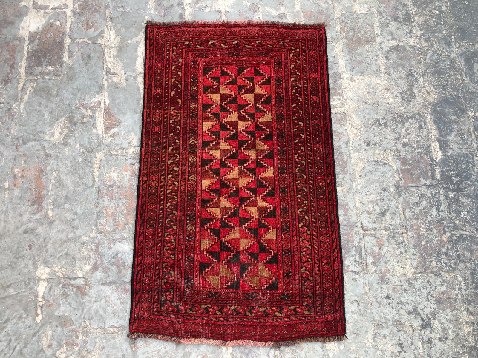 Vintage Afghan Turkoman Rug 2'1x3'5 ft Hand Knotted Wool Tribal Accent Carpet gallery